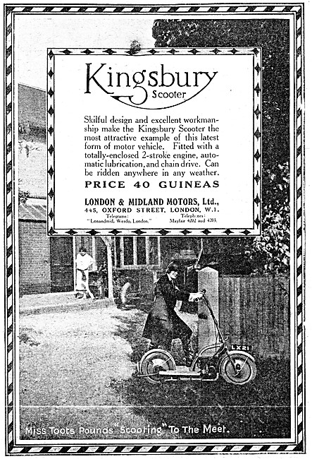 KIngsbury Motor Scooters 1920 Model                              
