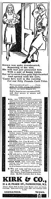 Kirk & Co Motor Cycle Sales & Service. 22 Pread St, Paddington   