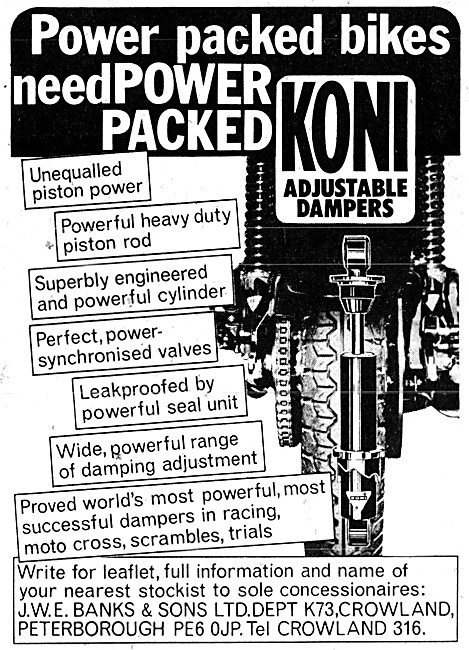 Koni Dampers - Koni Motor Cycle Shock Absorbers                  