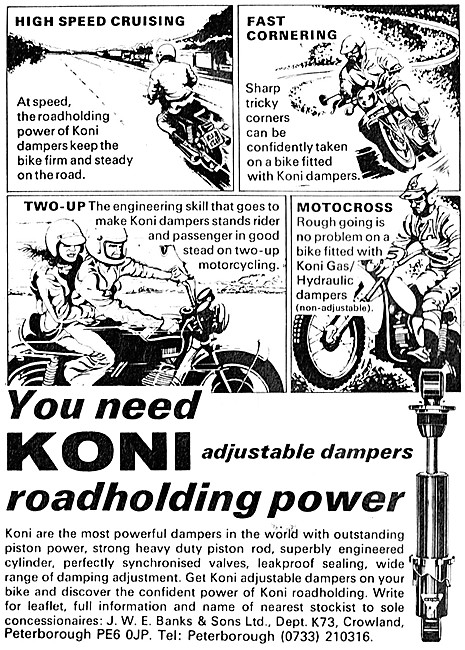 Koni Adjustable Dampers - Koni Motor Cycle Shock Absorbers       