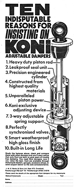 Koni Dampers - Koni Adjustable Motor Cycle Dampers               