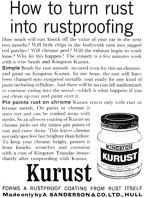 Sanderson Kingston Kurust Rust Remover & Rustproofing Agent      