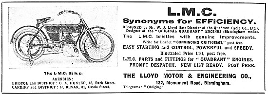 L.M.C. Motor Cycles - 1908 3.5 hp LMC Motor Cycle                