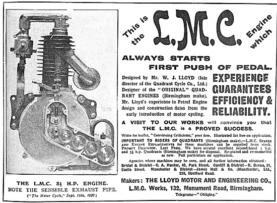 L.M.C. Motor Cycle Engines - The L.M.C 3.5 hp Engine             