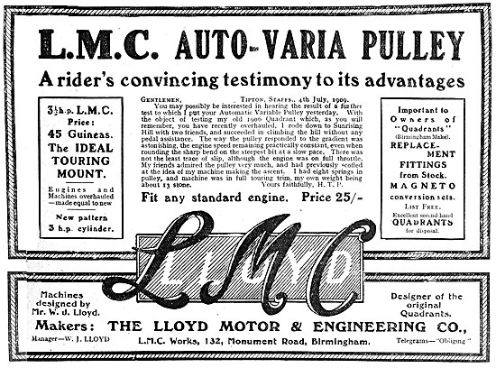 L.M.C. Auto-Varia Motor Cycle Pulley                             