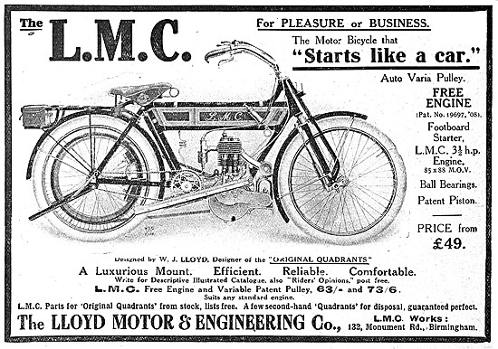 L.M.C. Motor Cycles - LMC Motor Cycles 1910                      
