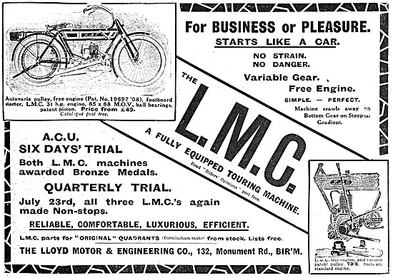 1910 L.M.C. 3.5 HP Motor Cycle                                   