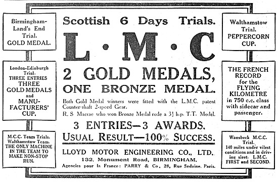 1914 L.M.C. Motor Cycles - LMC Motor Cycles                      