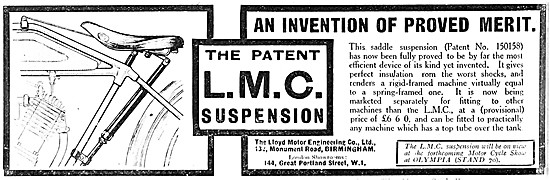 1920 L.M.C. Motor Cycle Features                                 