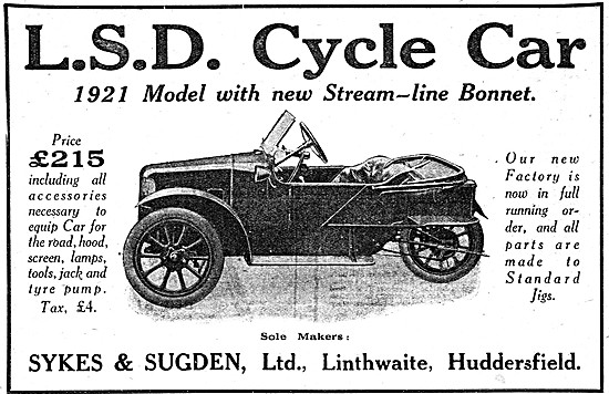 L.S.D. Cyclecar - 1921 LSD Three Wheel Cyclecar                  