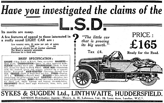 L.S.D. Cyclecar - L.S.D. Three Wheel Light car                   