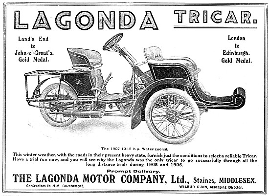 Lagonda Tricars - Lagonda Three Wheelers - Lagonda 10-12 hp 1907 