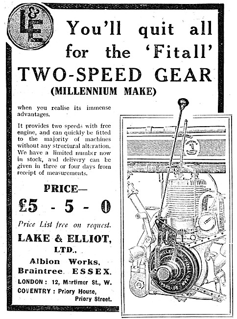 Lake & Elliot Fitall Two-Speed Gear - Millennium Make            