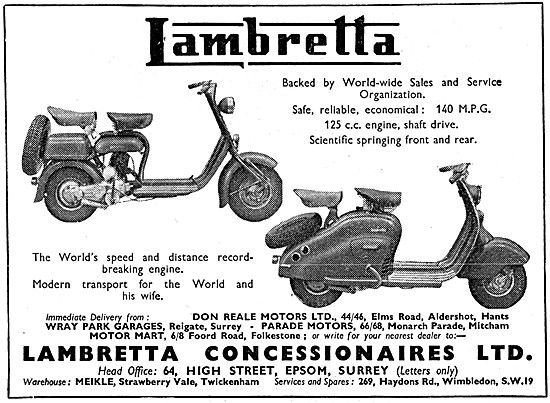 Lambretta 125 cc Motor Scooter                                   