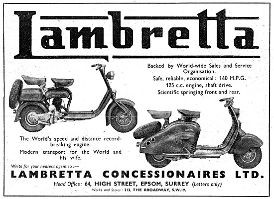 Lambretta 125 Motor Scooter 1952                                 