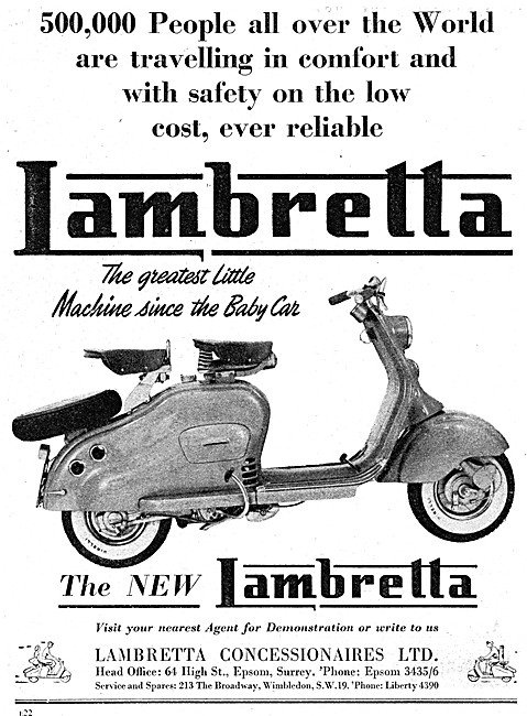 1952 Lambretta Motor Scooters                                    