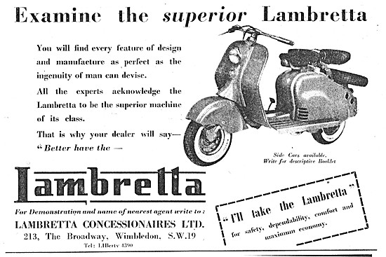 1953 Lambretta Motor Scooters                                    