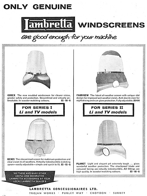 Genuione Lambretta Windscreens                                   