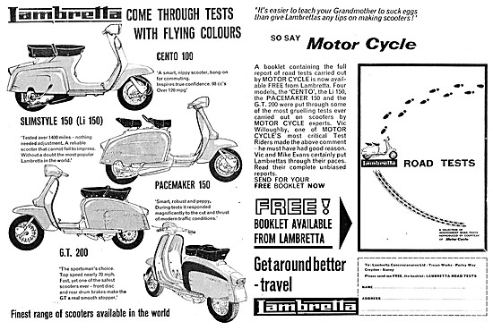 The 1964 Range Of Lambretta Motor Scooters                       