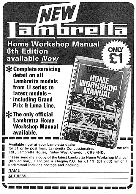 Lambretta Workshop Manuals 1970                                  