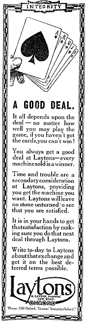 Laytons Of Oxford Motorcycle Sales 1928                          
