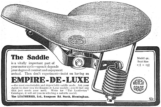 Leatheries Empire-De-Luxe Motor Cycle Saddle                     