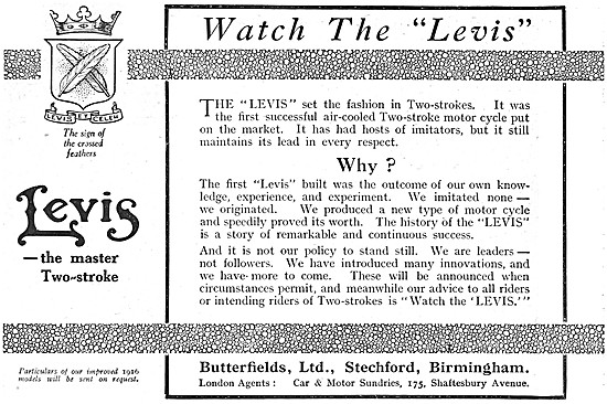 1916 Levis Two-Stroke Motor Cycles - Levis Motorcycles           
