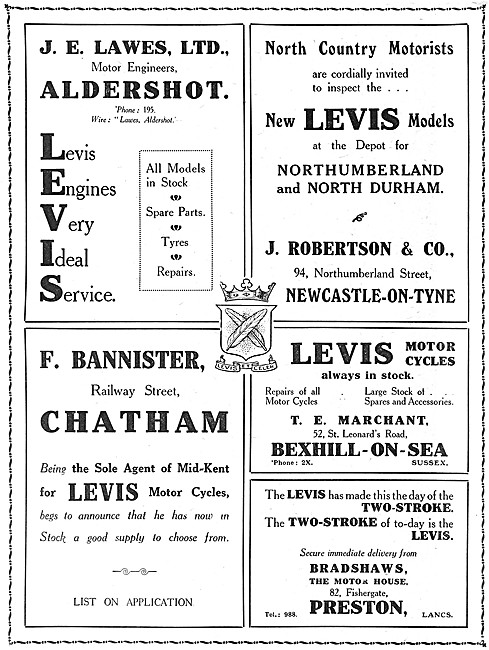Levis Motor Cycles - Levis Motorcycles Dealerships In 1916       
