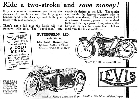 1925 Levis Model T3 211cc Motor Cycle - Levis Wireless Sets      