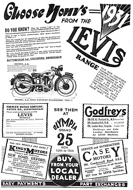 Levis Model A.2. Motorcycle 348cc - Levis Motorcycles            