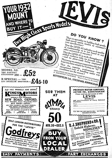 Levis B Special Motor Cycle 1931                                 