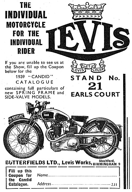 The 1938 Levis Motor Cycle Model Range  - 1938 Levis Motorcycles 
