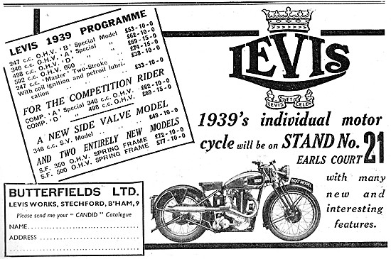 1938 Levis Motor Cycles - Levis Motorcycles                      