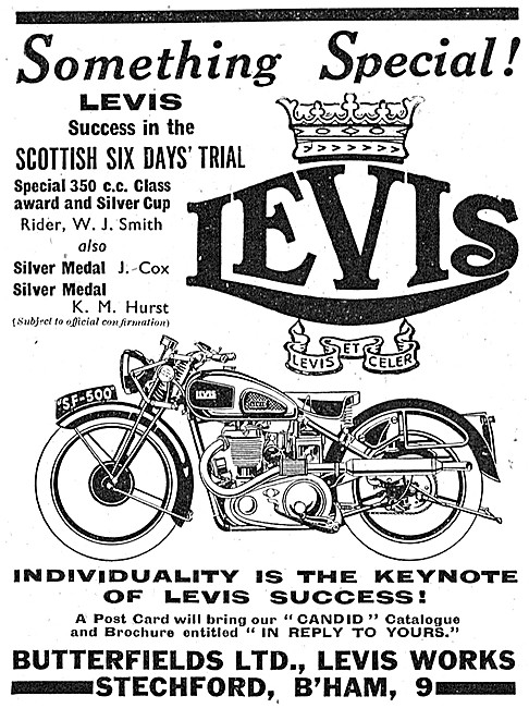 Levis Motor Cycles - Levis 350 cc Motorcycle 1939                