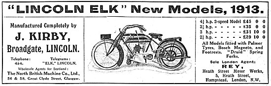 1912 Lincoln Elk Motor Cycles                                    