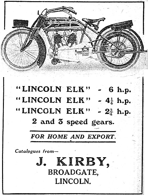 1920 Lincoln Elk Motor Cycle Advert                              