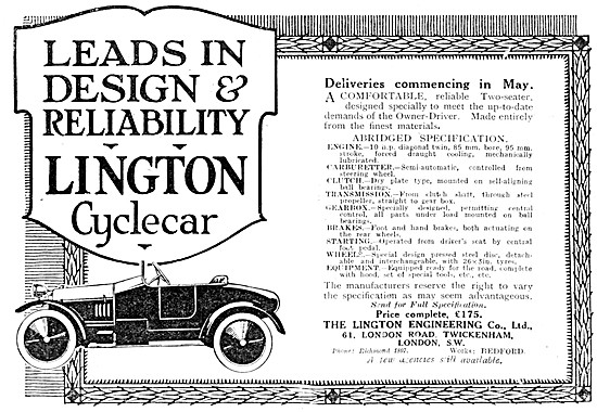 1920 Lington Cyclecars                                           