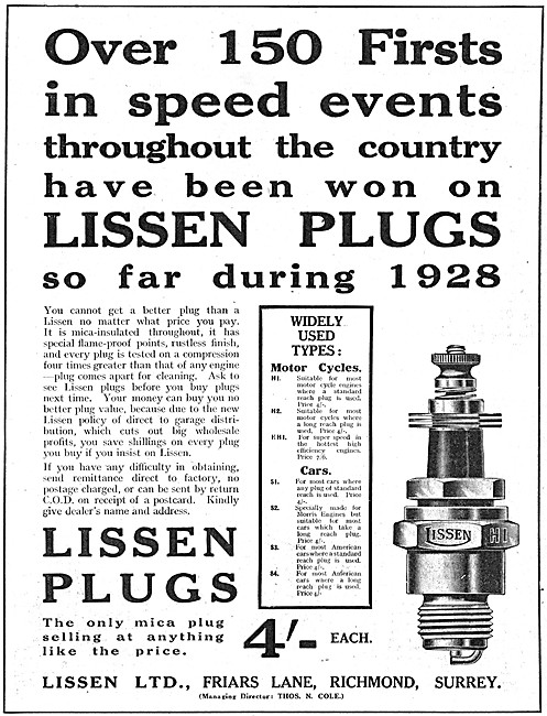 Lissen Spark Plugs                                               