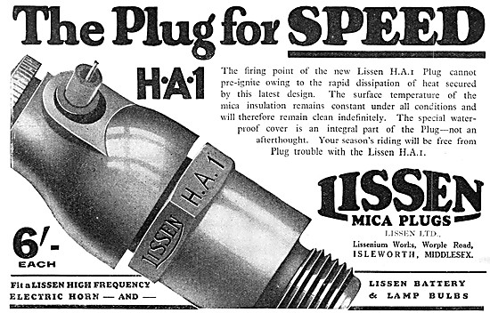 Lissen Mica Motor Cycle Spark Plugs - Lissen H.A.1 Spark PLugs   