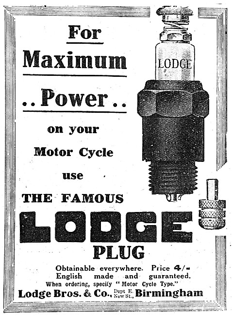 Lodge Motor Cycle Engine Spark Plugs                             