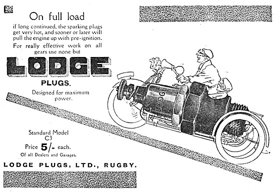 Lodge Spark Plugs 1920 Advert                                    