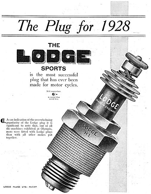 1927 Lodge H1 Sports Spark Plugs                                 