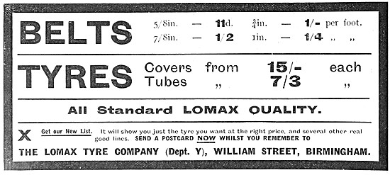Lomax Motor Cycle Belts & Tyres                                  
