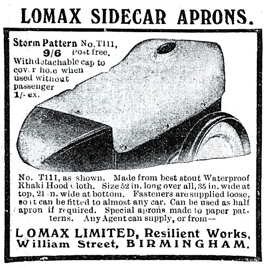 LoLomax Storm Pattern Sidecar Aprons 1917                        