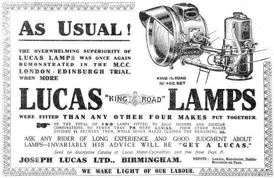 Lucas Motor Cycle Lights                                         