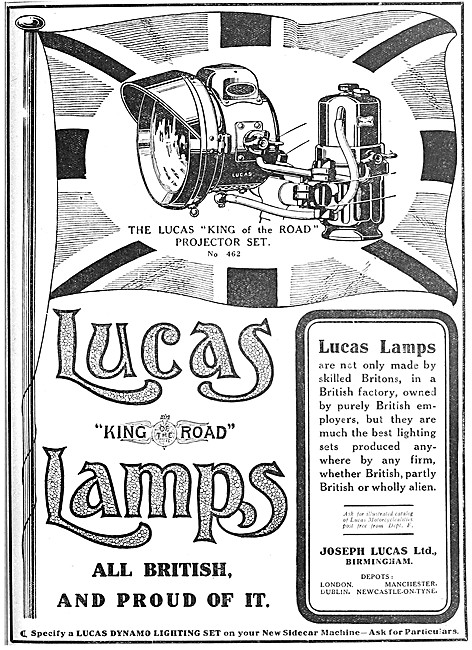 Lucas King Of The Road Motor Cycle Projector Lighting Set No: 462