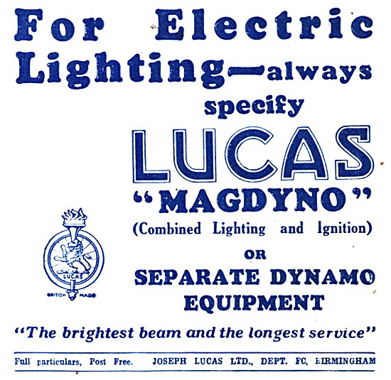 Lucas Motor Cycle Magdyno Combined Lighting & Ignition           