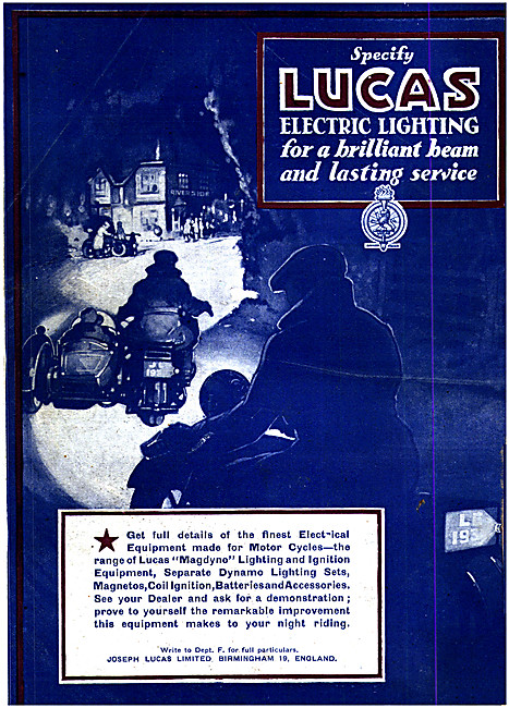 Lucas Electric Lighting For Motorcycles                          