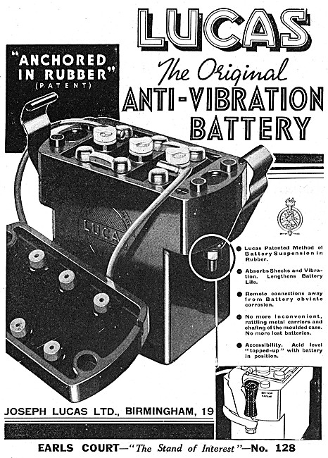 1938 Lucas Anti-Vibration Motor Cycle Batteries - Lucas Batteries