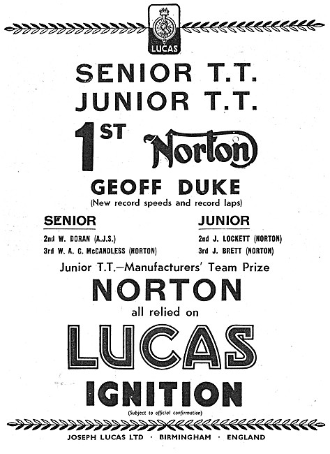 Lucas Motor Cycle Ignition Equipment 1951                        